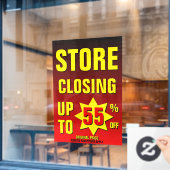 Winkelsluiting aanpassen tot 55% korting op zaken raamsticker (Cafe Raam)