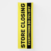 Winkelsluiting Afscheid van bedrijf Zwart-geel Spandoek (Verticaal)