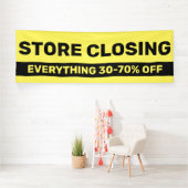 Winkelsluiting Afscheid van bedrijf Zwart-geel Spandoek (Insitu)