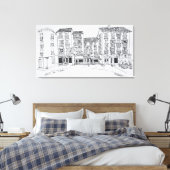 Winkelstraat Calle de Toledo, Madrid, Spanje Canvas Afdruk (Insitu (Slaapkamer))