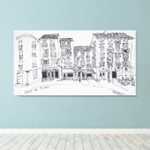 Winkelstraat Calle de Toledo, Madrid, Spanje Canvas Afdruk (Insitu (Houten vloer))