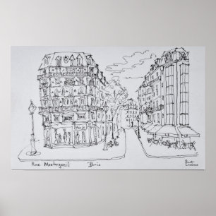 Winkelstraat   Rue Montorgueil, Parijs, Frankrijk Poster