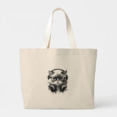 Winkeltas met kleurrijk Cat Afbeelding Grote Tote Bag (Achterkant)