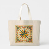Winkeltas met kompasroos grote tote bag (Achterkant)