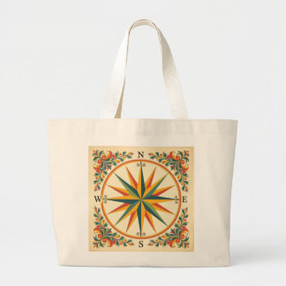 Winkeltas met kompasroos grote tote bag