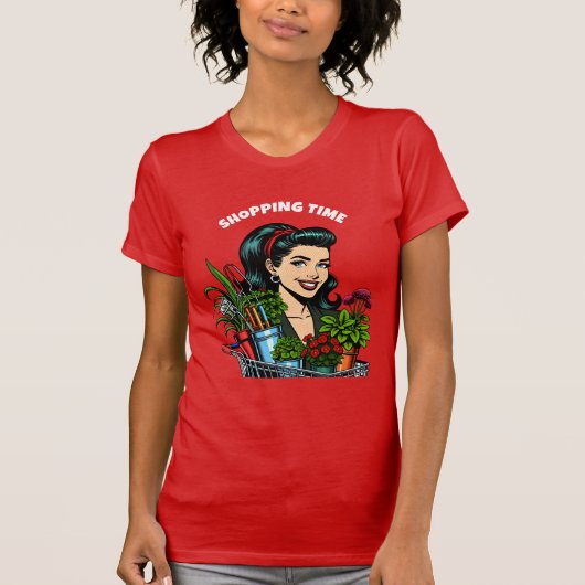 Winkeltijd | Grappige Retro Plant-liefhebbers T-shirt (Voorkant)