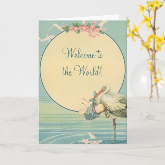  winkeltje babyjongen, welkom op de wereld kaart (Gele Bloem)