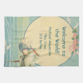  winkeltje babyjongen, welkom op de wereld theedoek (Horizontaal)