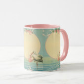  winkeltje met babymeisje in roze tas mok (Voorkant rechts)