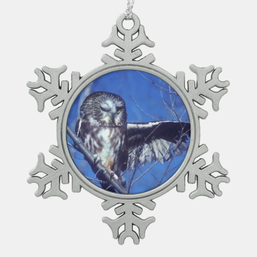 Winkeluil Tin Sneeuwvlok Ornament (Voorkant)