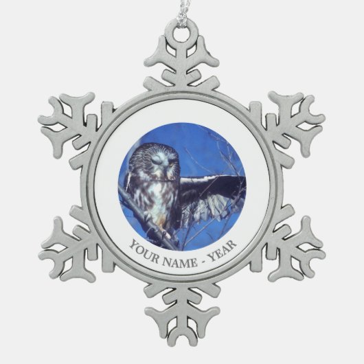 Winkeluil Tin Sneeuwvlok Ornament (Voorkant)