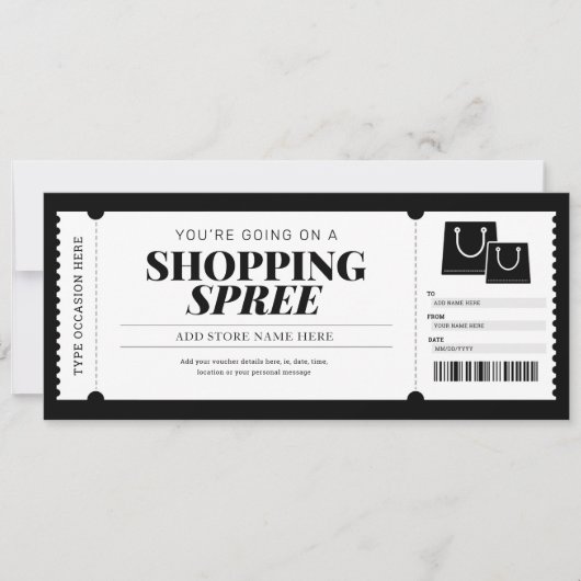 Winkeluitspatting Cadeaubon Gift Card Kaart (Voorkant)