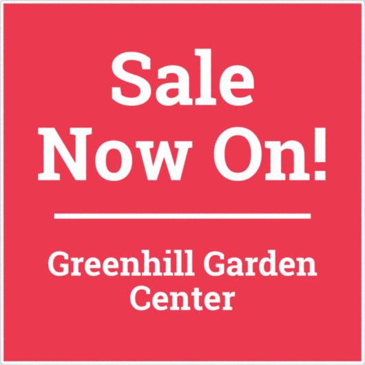 Winkeluitverkoop Sticker (Voorkant)