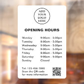 Winkeluren Bedrijfs QR-code Bedrijfslogo hier Raamsticker (Vel 2)