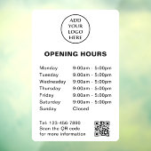 Winkeluren Bedrijfs QR-code Bedrijfslogo hier Raamsticker (Vel 3)