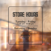 Winkeluren l Zwarte Transparante Bedrijfstijden Raamsticker (Vel 2)