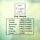 Winkeluren openen Logo Business Raamsticker (Vel 3)