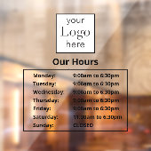 Winkeluren openen Logo Business Raamsticker (Vel 2)