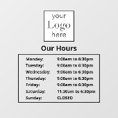Winkeluren openen Logo Business Raamsticker (Vel)