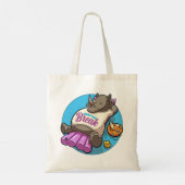 Winkelvakantie Grappig Ontspannen Rhino Pool Carto Tote Bag (Achterkant)