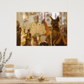 Winkelvenster met kat-sculptuur poster (Keuken)
