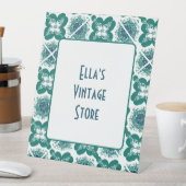 Winkelvenster Small Business Retro Tegel Pattern Reclamebord Met Voetstuk (Insitu)