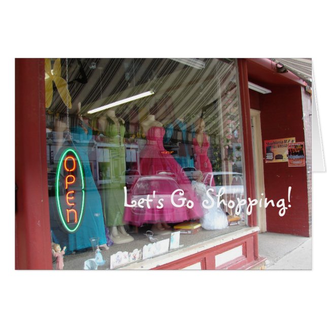 Winkelvenster weergeven, gaan we winkelen! (Voorkant Horizontaal)