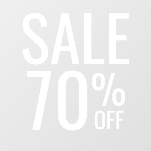 Winkelverkoop | Bedrijfs Moderne Minimale Wit Raamsticker (Vel)