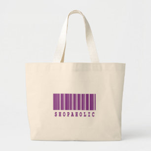Winkelverslaafde barcode ontwerp grote tote bag