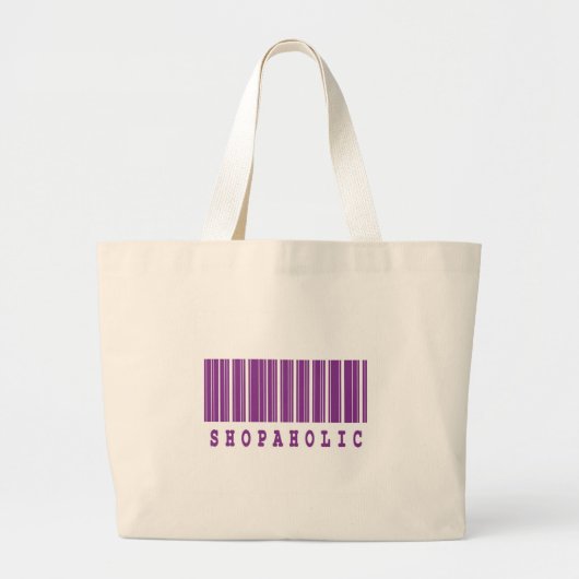 Winkelverslaafde barcode ontwerp grote tote bag (Voorkant)
