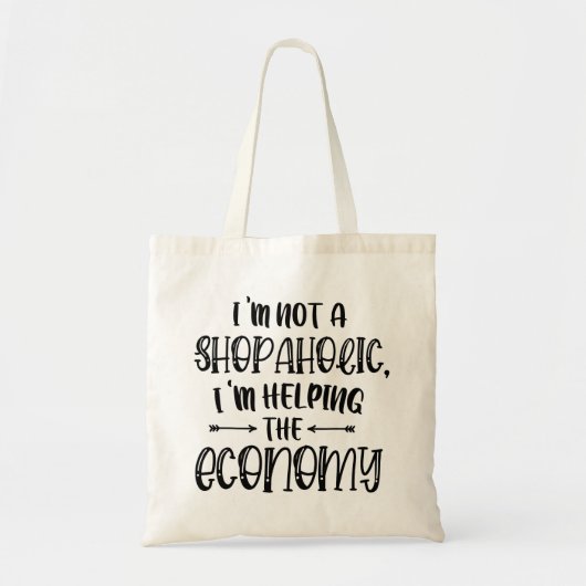 Winkelverslaafde boodschappentas tote bag (Voorkant)