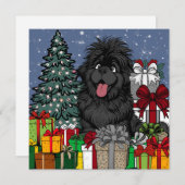 Winkelverslaafde Newfoundlander puppy hond Feestdagenkaart (Voorkant / Achterkant)