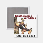 Winkelwagen-boom2, Southern/Roc, Airedales, (505)  Magneet (Voorkant / Achterkant)