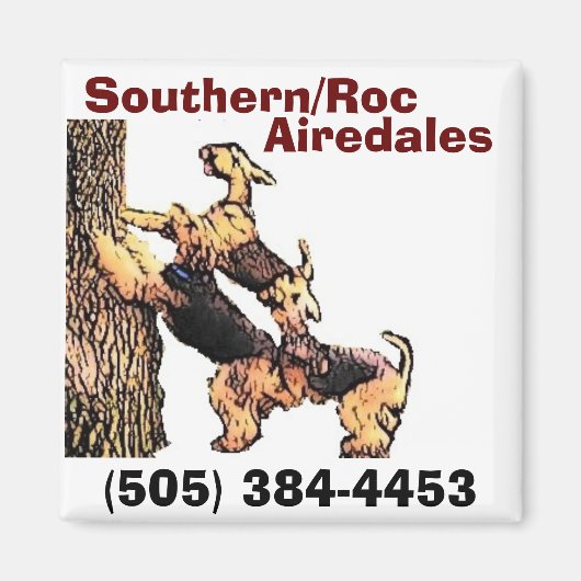 Winkelwagen-boom2, Southern/Roc, Airedales, (505)  Magneet (Voorkant)