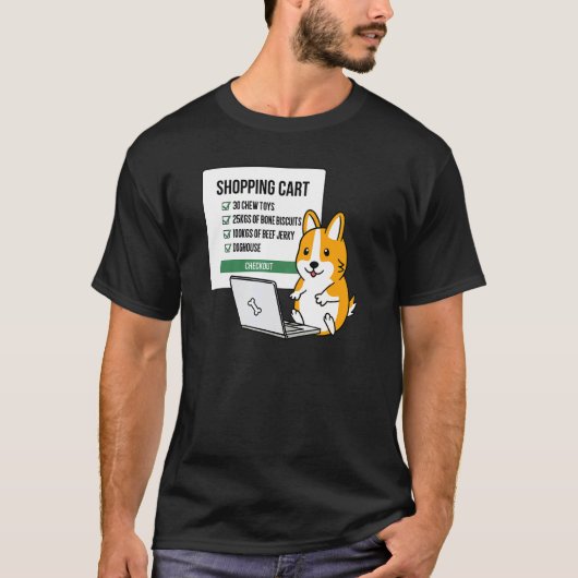 Winkelwagen Corgi Hond T-shirt (Voorkant)
