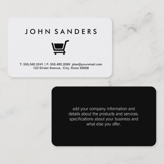 Winkelwagen / E-commerce Visitekaartje (Voorkant / Achterkant)