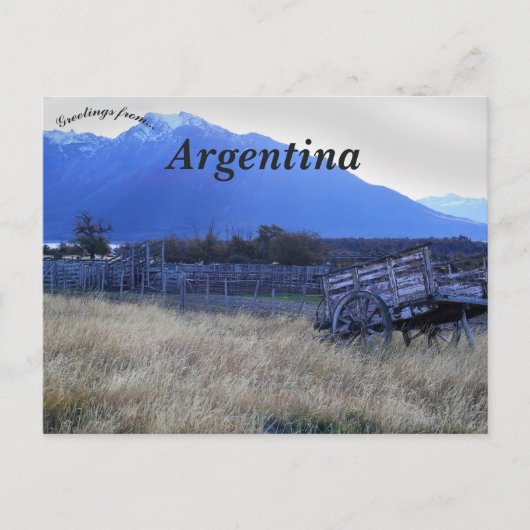 Winkelwagen in Patagonië Argentinië Briefkaart (Voorkant)