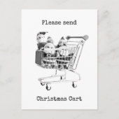 Winkelwagen Kerstman Ansichtkaart Briefkaart (Voorkant)