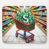 Winkelwagen met dollartekens muismat (Voorkant)