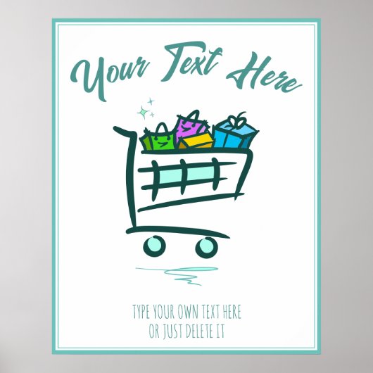 Winkelwagen. Promotie / Winterverkoop Poster (Voorkant)