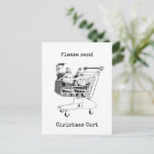 Winkelwagen Santa Briefkaart (Staand voorkant)