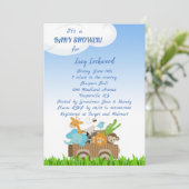Winkelwagen van Oerwoud Baby Baby Boy Shower Invit Kaart (Staand voorkant)