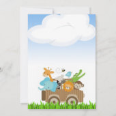 Winkelwagen van Oerwoud Baby Baby Boy Shower Invit Kaart (Achterkant)