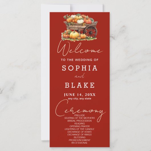 Winkelwagen van Pompoenen Herfst Cherry Red Weddin (Voorkant)