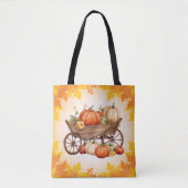 Winkelwagen van Pompoenen Herfst Leaf Border Sinaa Tote Bag (Voorkant)