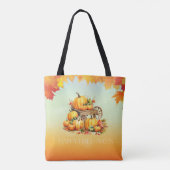 Winkelwagen van Pompoenen Herfst Leaf Border Sinaa Tote Bag (Achterkant)