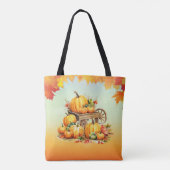 Winkelwagen van Pompoenen Herfst Leaf Border Sinaa Tote Bag (Achterkant)