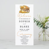 Winkelwagen van Pompoenen Herfst Wit Trouwprogramm (Staand voorkant)