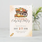 Winkelwagen van Pompoenen Sinaasappel Pompoen Carv Kaart (Staand voorkant)