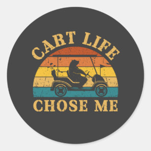 Winkelwagenleven koos voor mij Grappig Golf Cart Q Ronde Sticker